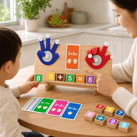 Montessori Mathematics Board with Wooden Abacus