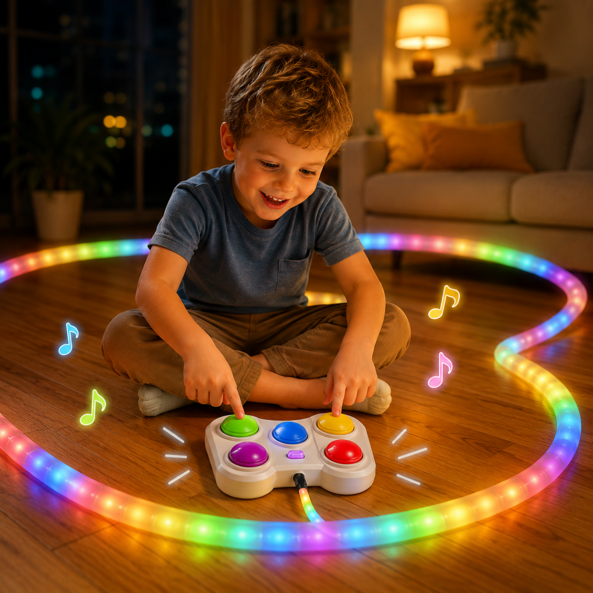 Jeu De Réaction Lumineux À Boutons Colorés - Enfant Joyeux