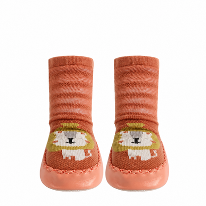 Souliers-chaussettes pour bébé à motifs animaliers 0 à 24 mois