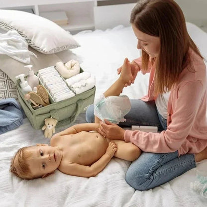 Panier De Rangement Pour Bébé Avec Poignées 38 25 5 18 cm - Enfant Joyeux