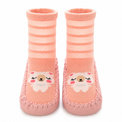 Souliers-chaussettes pour bébé à motifs animaliers 0 à 24 mois