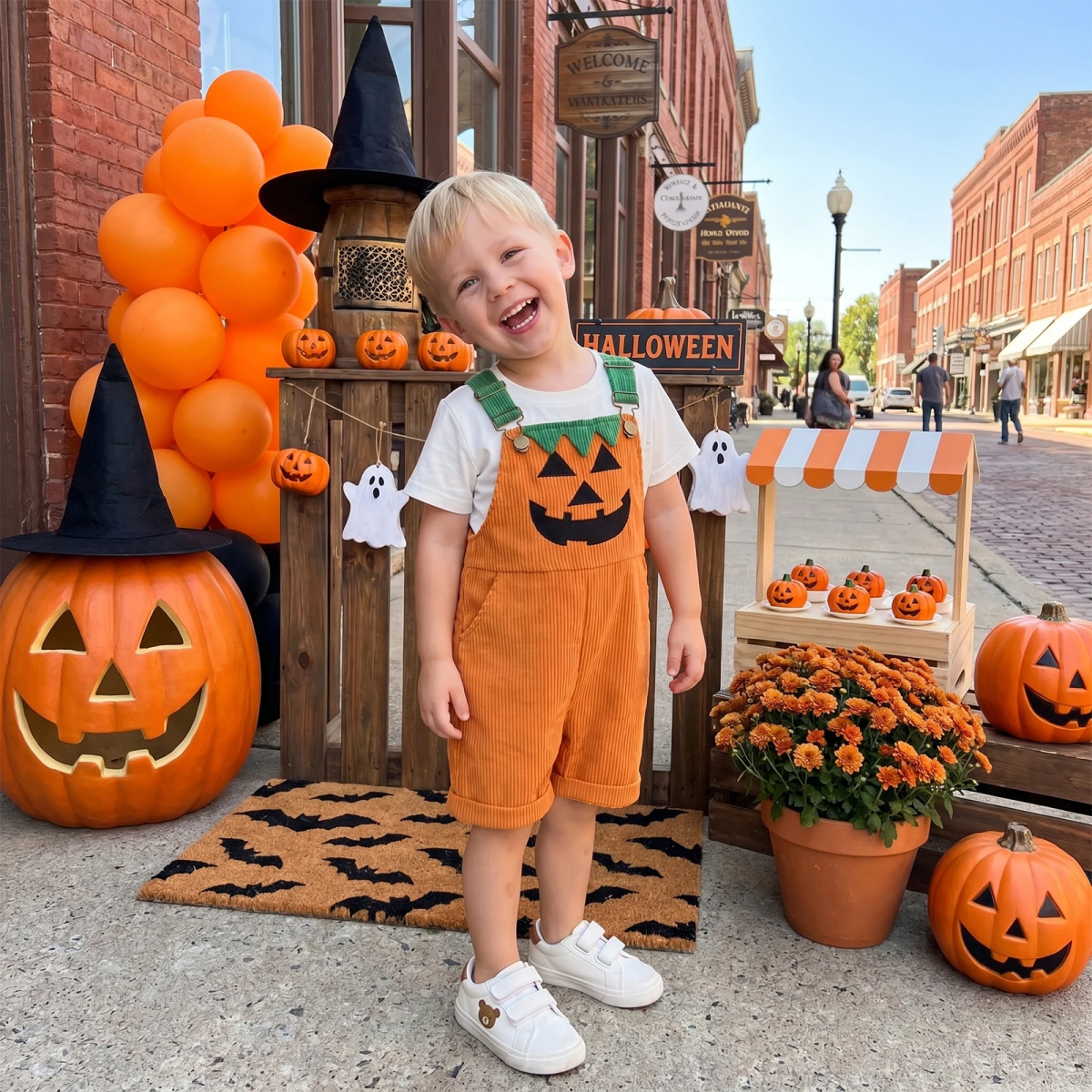 Salopette D’Halloween Pour Bébé À Bretelles Réglables - Enfant Joyeux