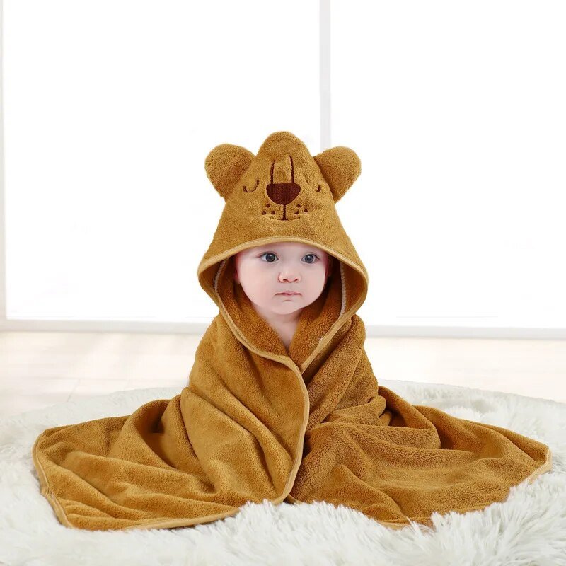 Serviette de Bain pour Enfants à Motifs d’Animaux - Enfant Joyeux