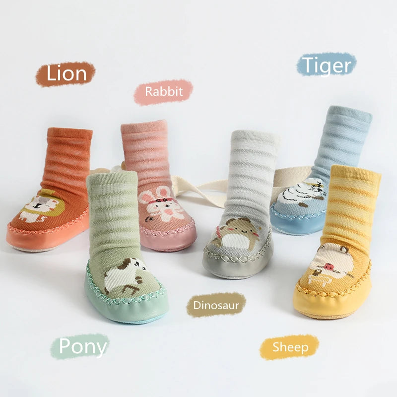Semelles antidérapantes des souliers-chaussettes pour bébé