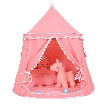 Tipi Enfant Pliable en Tissu Effet Peluche Pour Intérieur et Extérieur - Enfant Joyeux