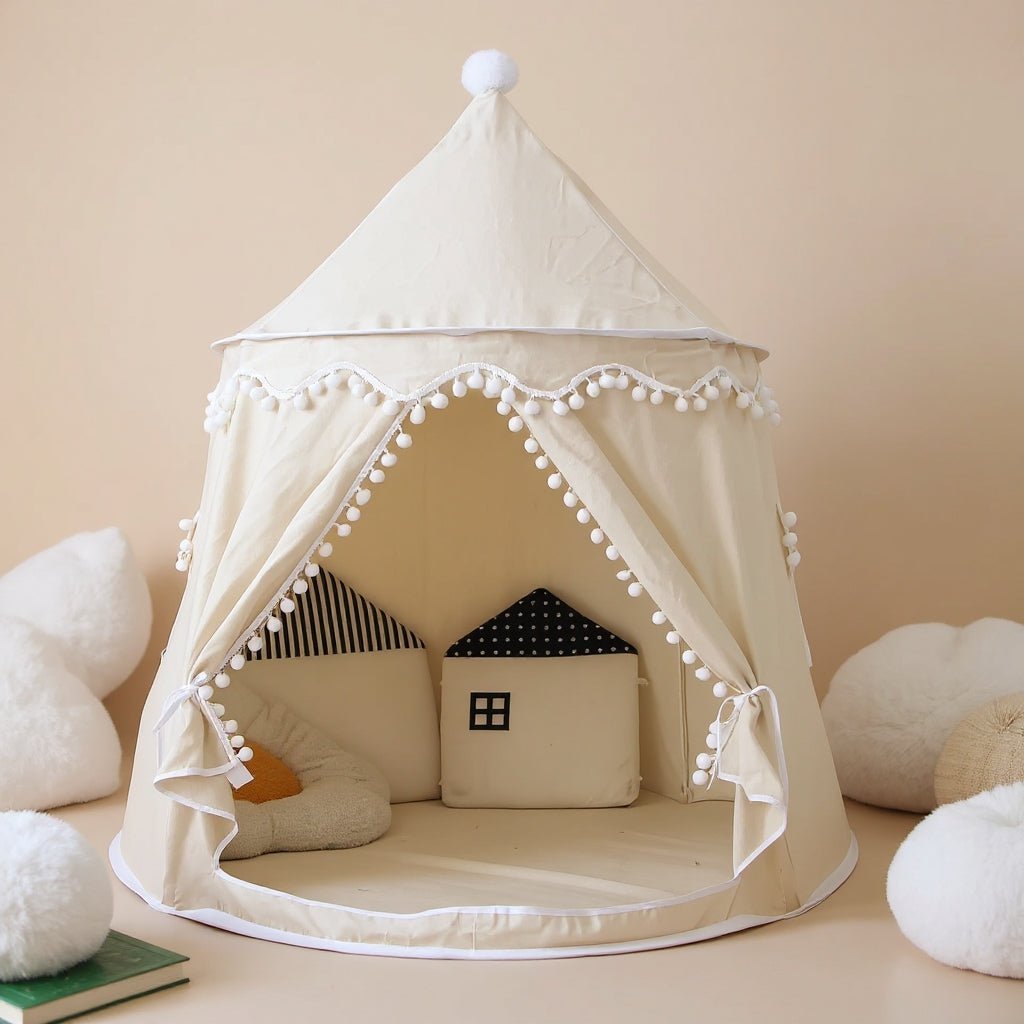 Tipi Enfant Pliable en Tissu Effet Peluche Pour Intérieur et Extérieur - Enfant Joyeux