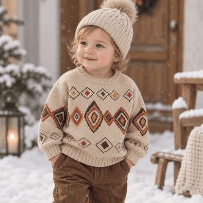 Tricot Enfant À Motif Losanges Pour Temps Frais - Enfant Joyeux