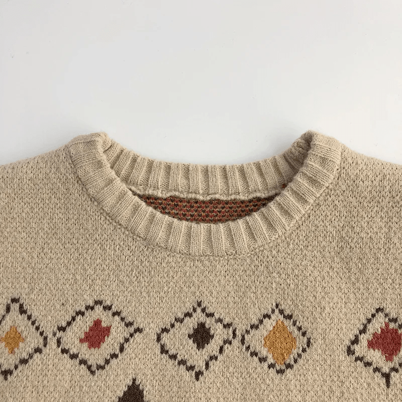 Tricot Enfant À Motif Losanges Pour Temps Frais - Enfant Joyeux