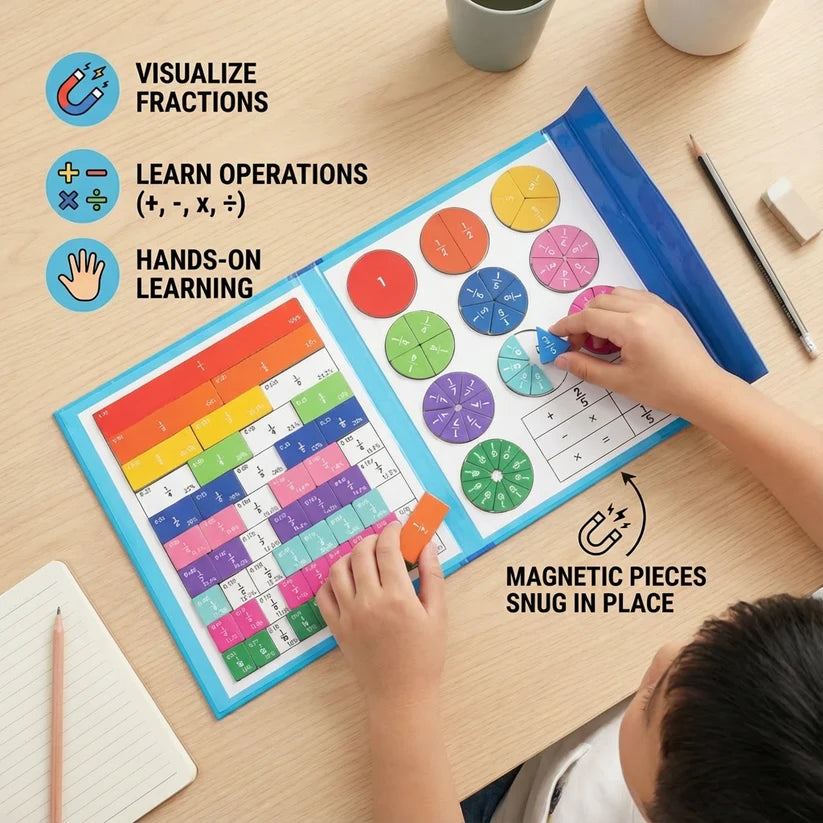 Montessori Magnetic Book for Learning Fractions