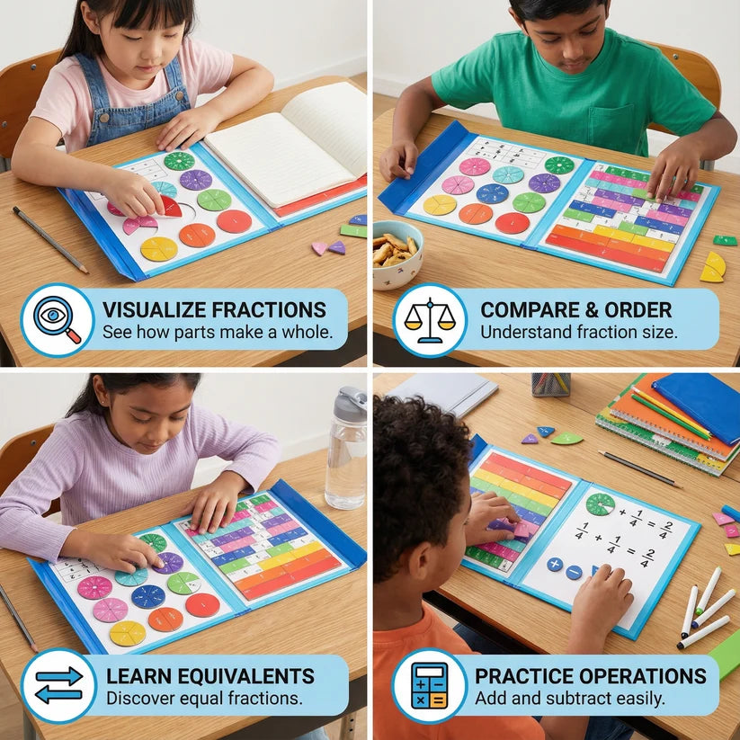 Montessori Magnetic Book for Learning Fractions